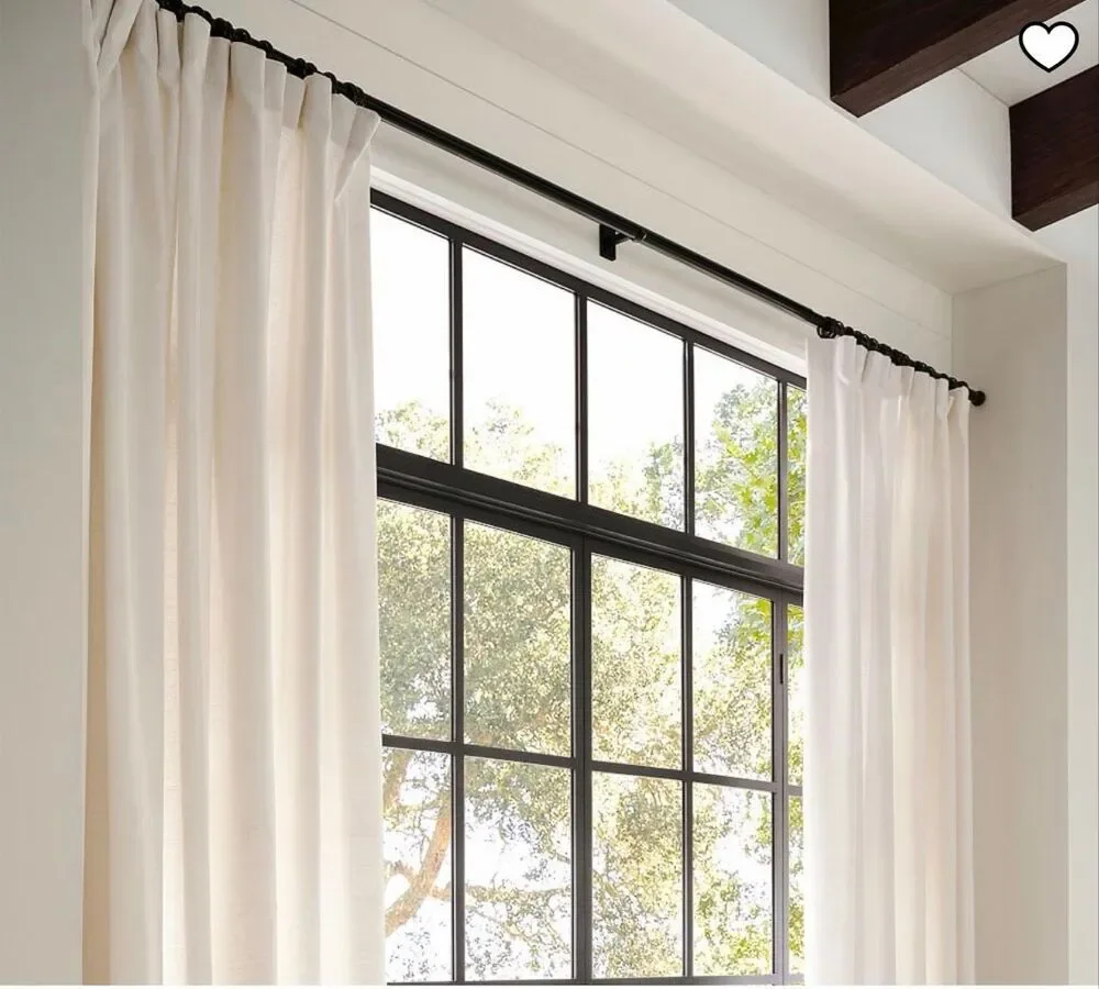 Pottery Barn Emery Linen Light Filtering Curtain NWT Ivory, 100